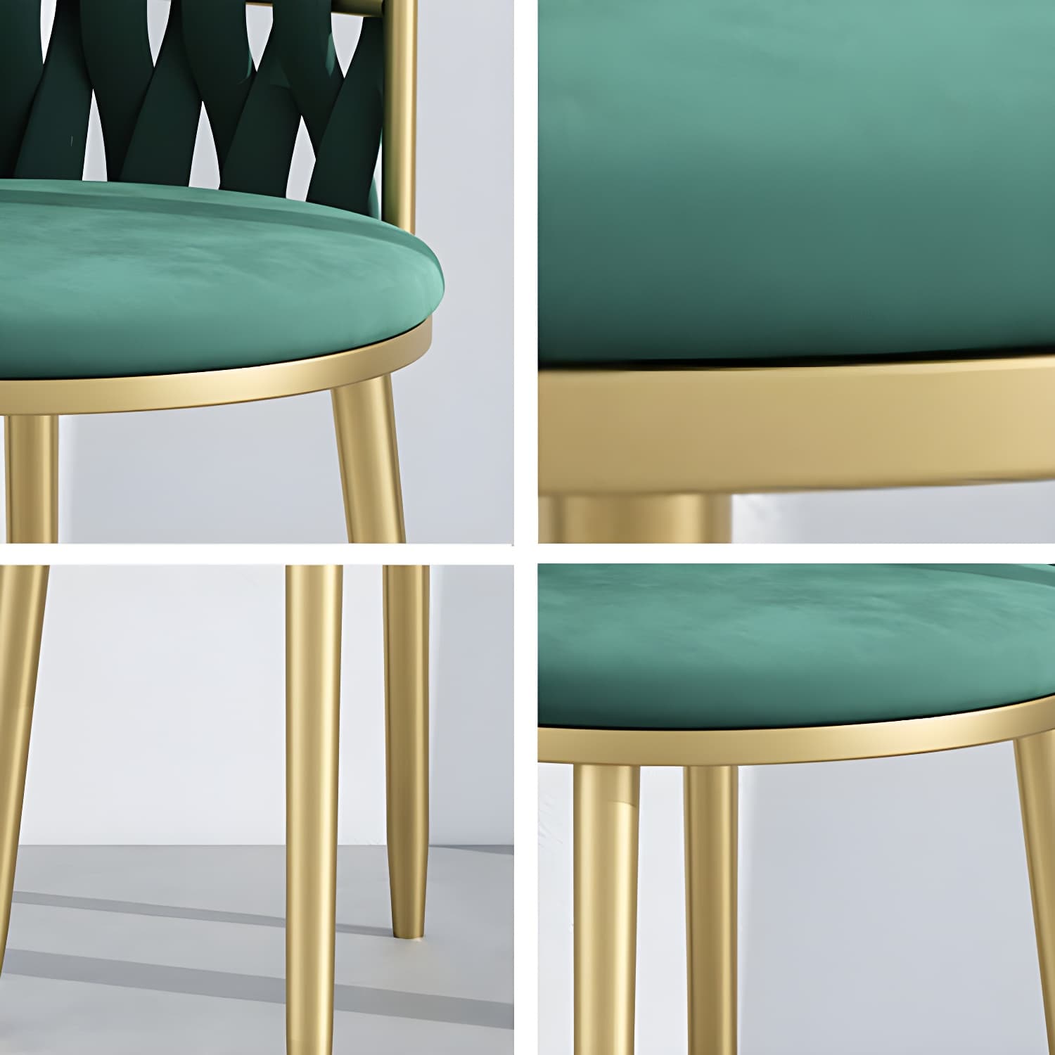 Nordic Metal Dining Room Chairs Velvet Armless Dining Chairs for Restaurant - image 12