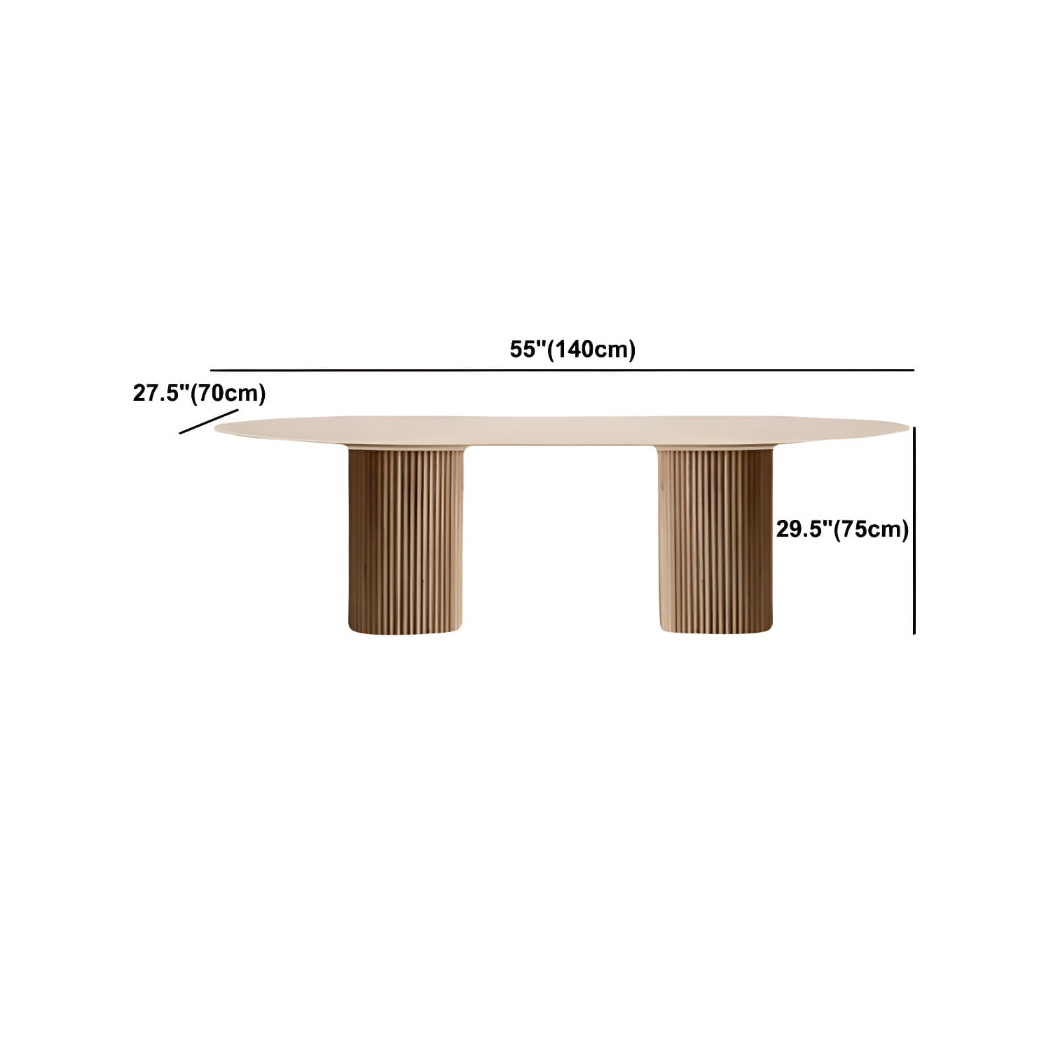 Natural Double Pedestal Dining Table Modern Oval Wood Home Dinner Room Kitchen Table - image 11