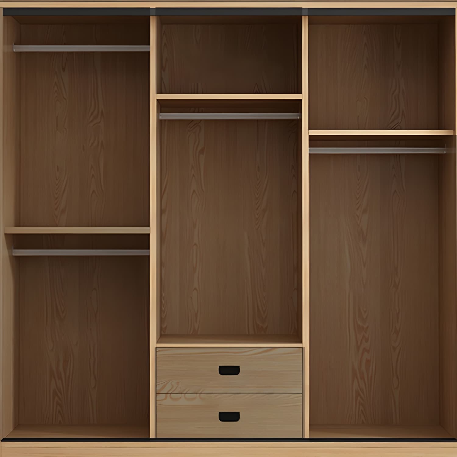 Contemporary Wood Sliding Cloth Rod Included Wardrobe for Bedroom - image 11