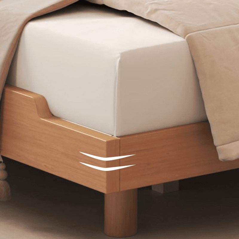 Natural Color Modish Pallet Bed Frame with Pine Wood Slats - image 8