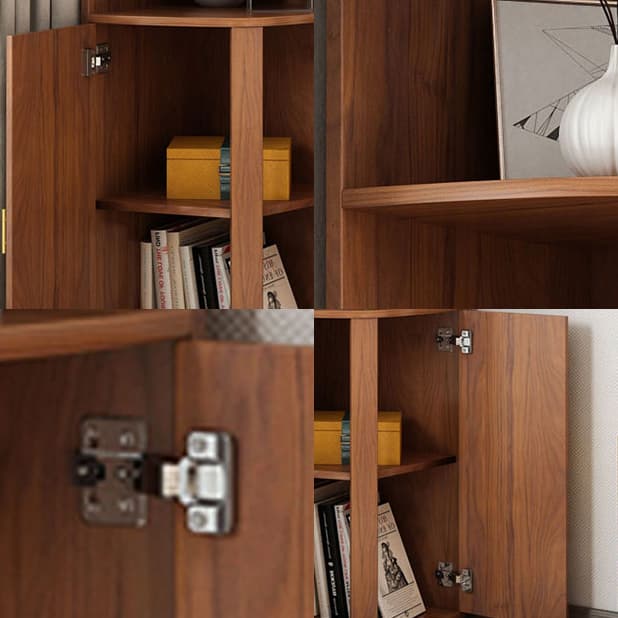 Corner Coastal Brown Wood Corner Accent Cabinet with 2 Shelves - image 8