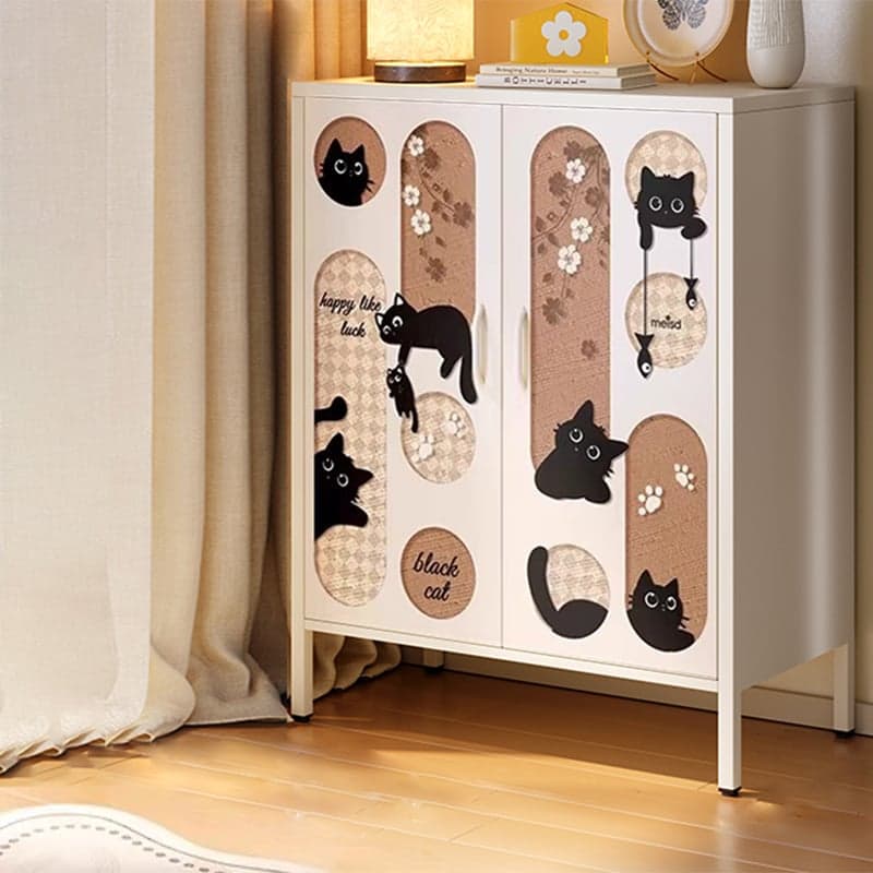 Damp-proof, Scratch-immune Steel Accent Cabinet with Adjustable Shelf, Grip Bars in Midnight Black/Chalk, Stain Resistant - image 3