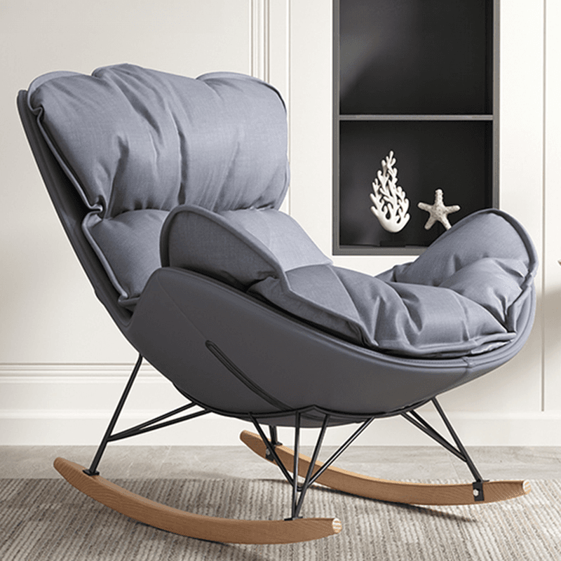 Modish Alloy Rocking Accent Chair, Upholstered - image 4