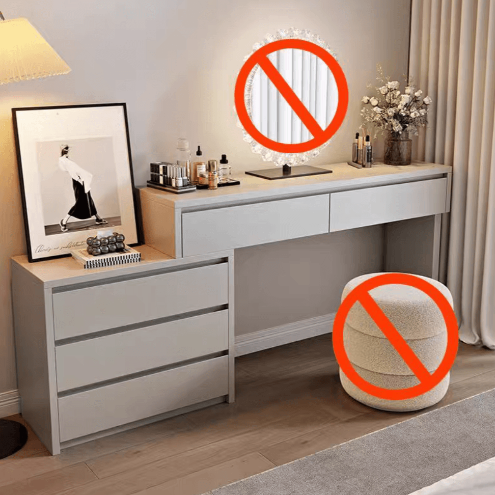 Multi-Purpose Vanity Set with LED Lighting, Scalable, Push-Pull, Adjustable Touch, and Adjustable Brightness