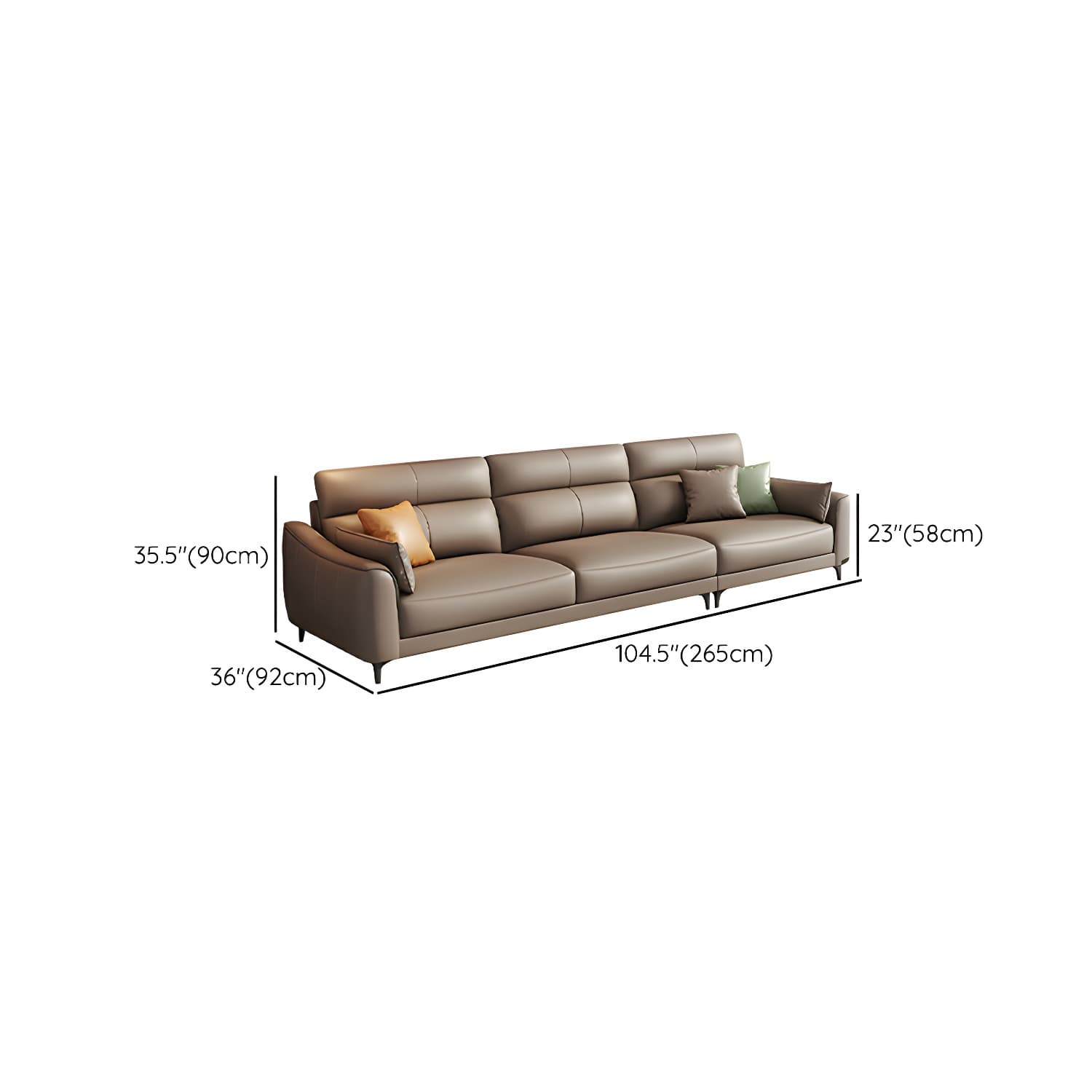 Modern Brown Stationary Sectional Sofa with Sloped Arms and Cushion Back - image 19