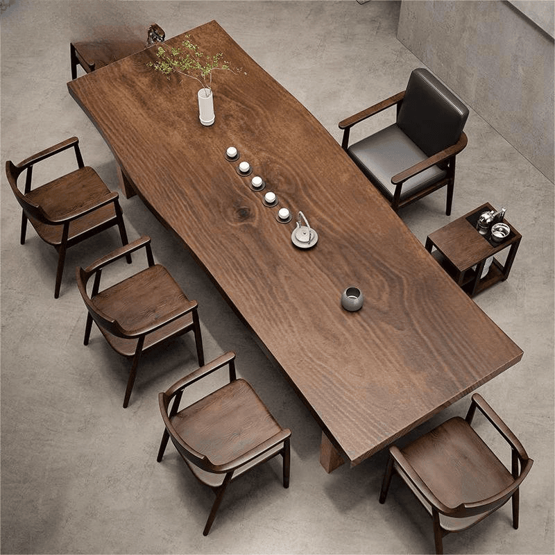 Trendy Rectangular Dining Table in Pine, Fixed Mechanism, Seats 4 to 8, Dark Brown Finish - image 4