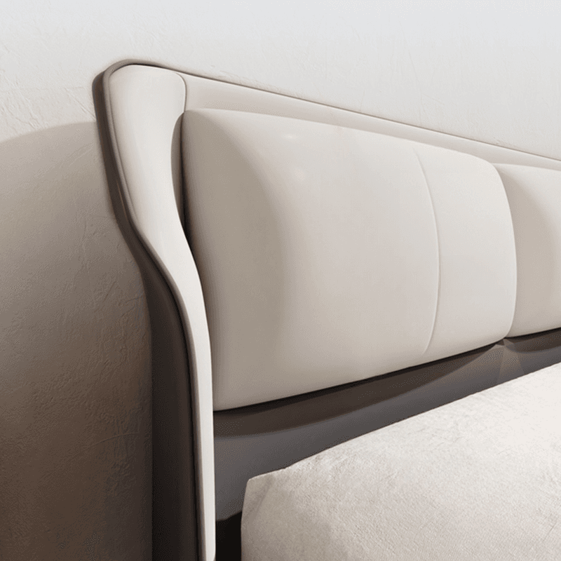 Trendy Wingback Headboard with No Distressing in Natural Wood, Rectangle Shape for Full/Queen Bed with Sponge Upholstery and Standard Height - image 12
