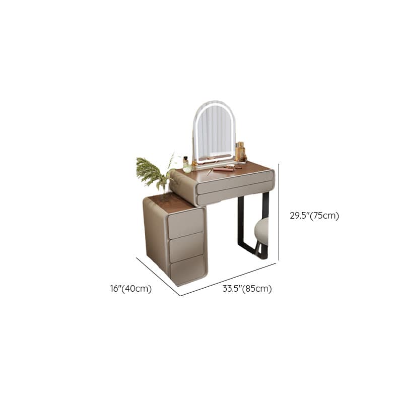 Art Deco Engineered Wood Small Standard Vanity Set with 5 Drawers - image 15