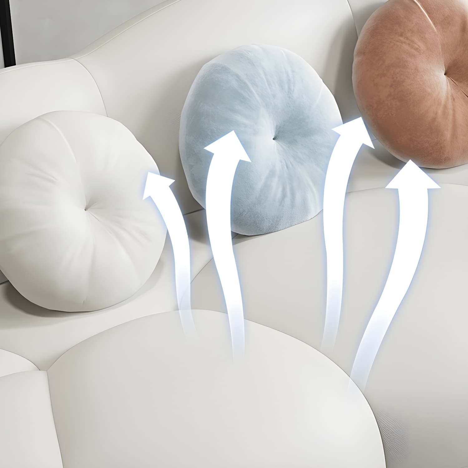 Contemporary Armless Wool Sofa with Tight Back and 3 Pillows - image 17