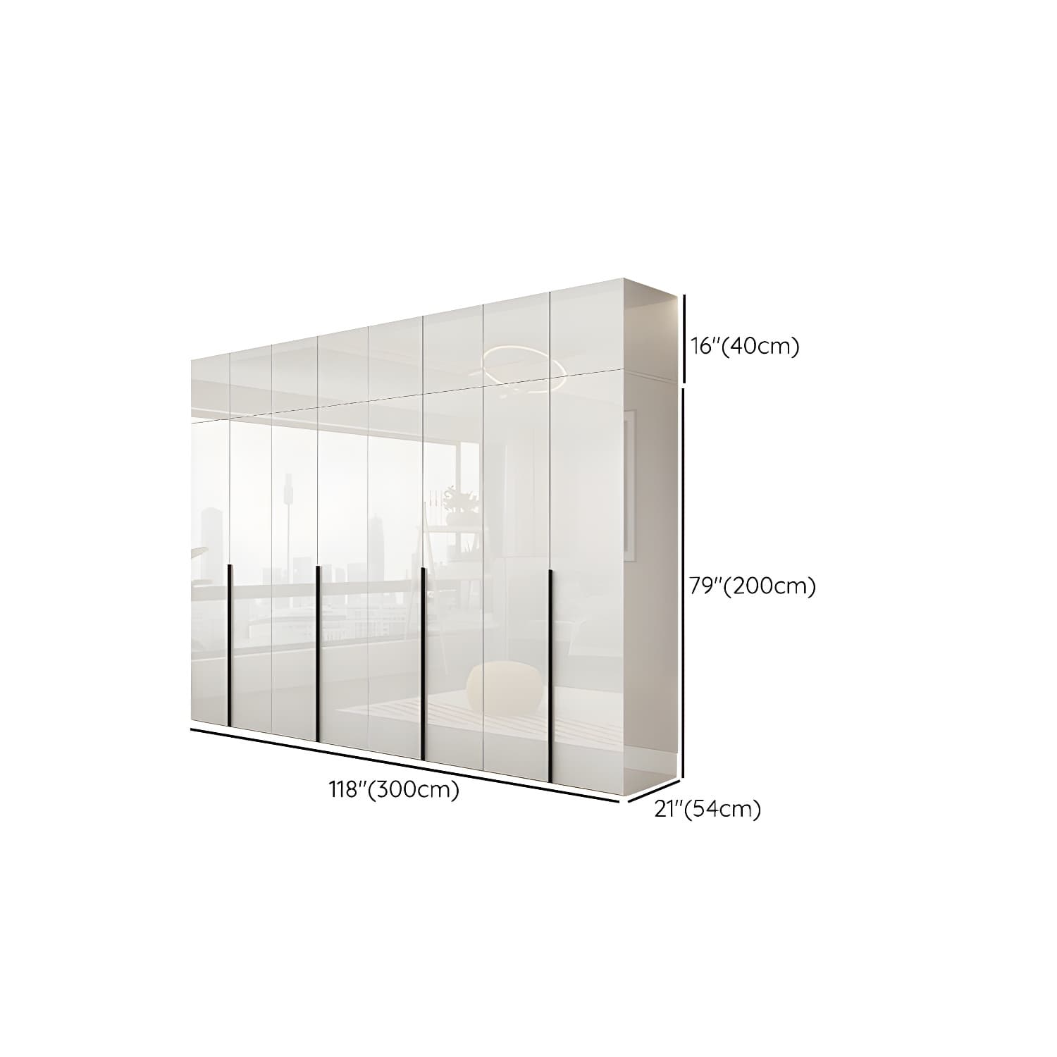 Hinged Wardrobe Armoire with Shelves White Wardrobe Closet for Home - image 30