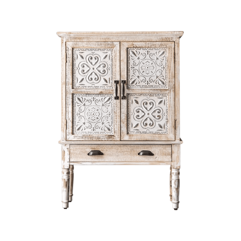 Old School Independent Accent Cabinet with Antiqued Wood - image 12