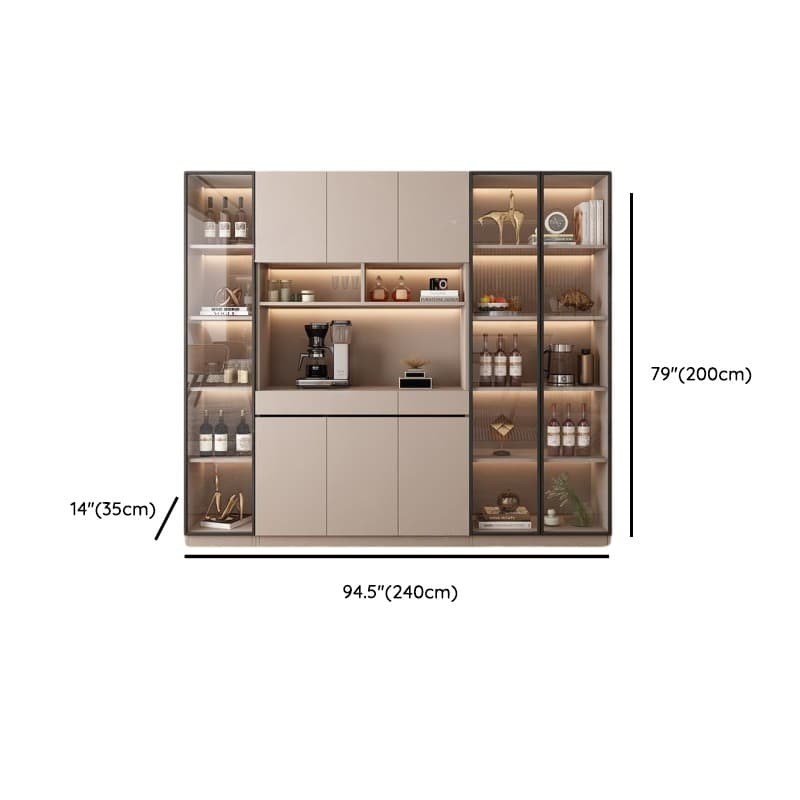 Wide/Standard/Narrow Modern Timber 3 Drawers 2 Shelves/3 Shelves/1 Shelf Glass Doors Pantry Hutch Sideboard - image 31