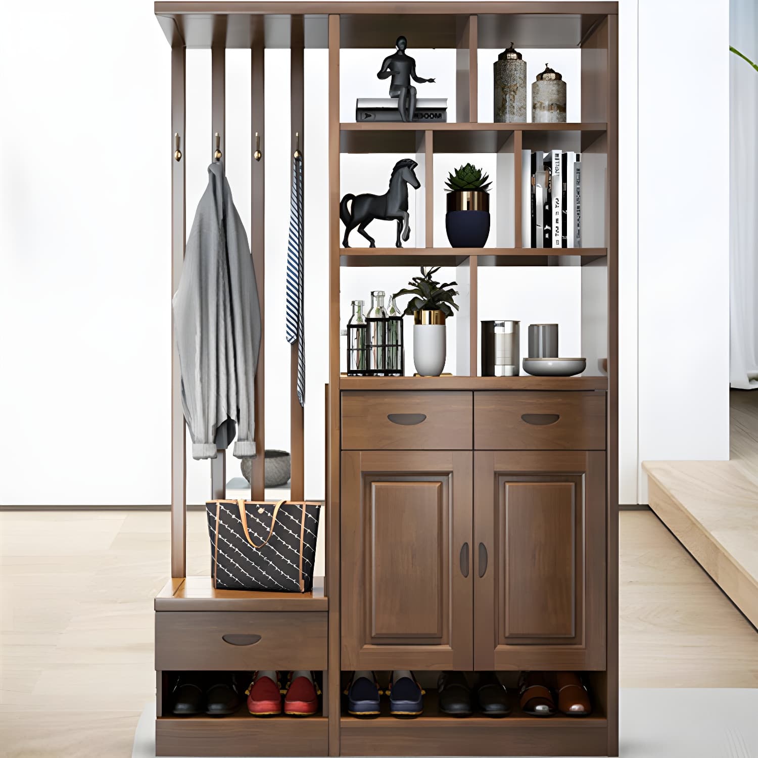 Solid Wood Modern Accent Cabinet with Doors and Drawers for Living Room - image 11