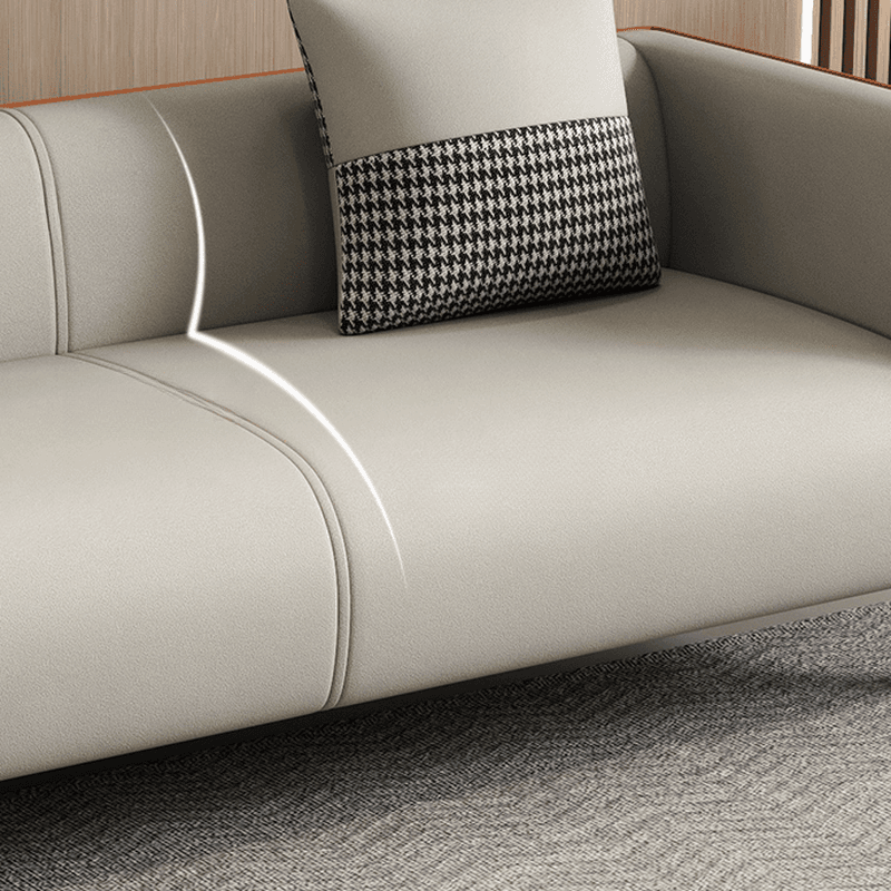 Trendy Solid Color Water Resistant Standard Sofa/Loveseat in Grey/Beige/Amber with Arm, Seats 3/2 People, and 2 Pillows - image 16