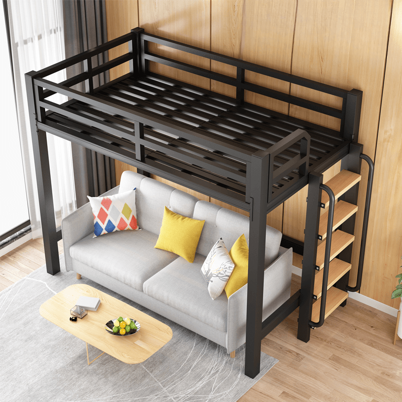 Art Deco High Bed Frame/Bunk Bed with Stair