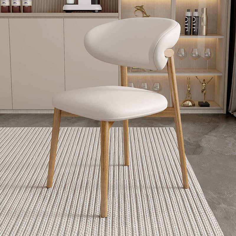 Modish Faux Leather/Upholstered Side Chair with Stable Legs - image 9