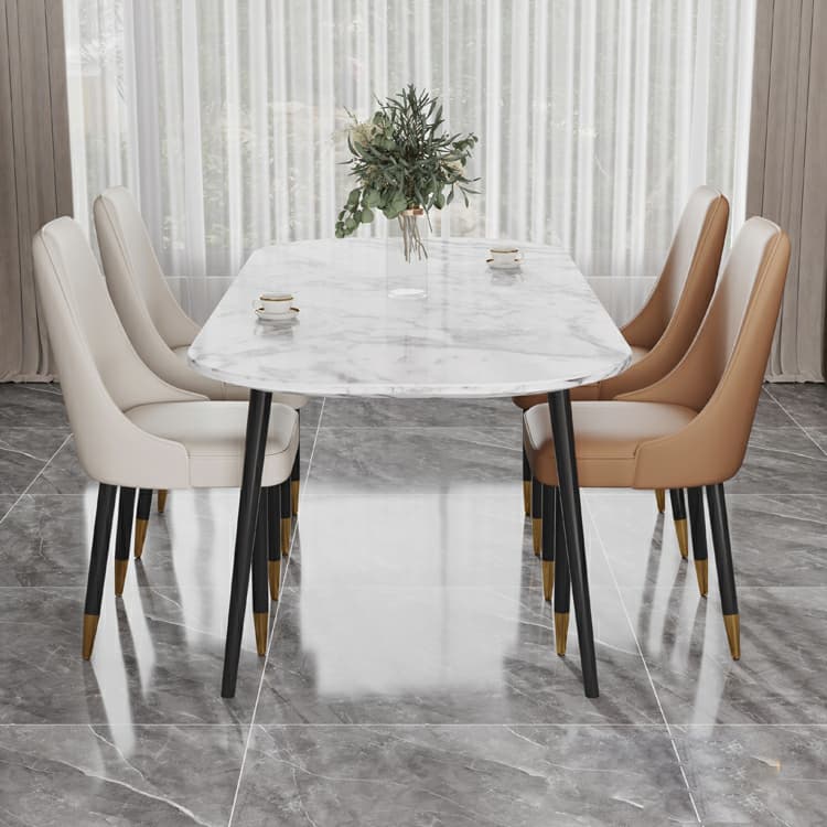 Faux Leather Upholstered Side Chair with Metal Legs for Kitchen & Dining - image 19