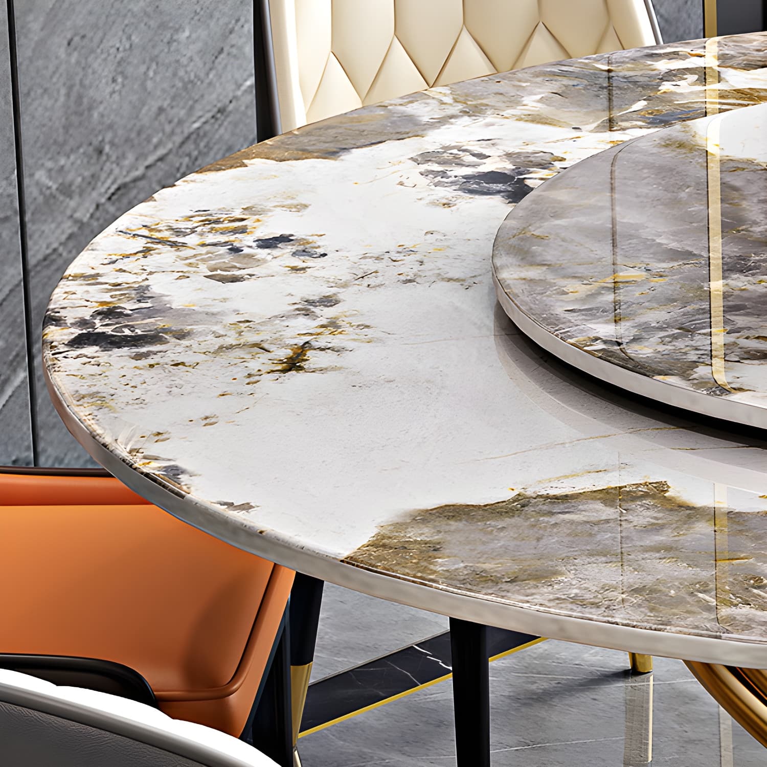 Traditional Luxury Dining Table Round Convertible Dining Table with Pedestal - image 7