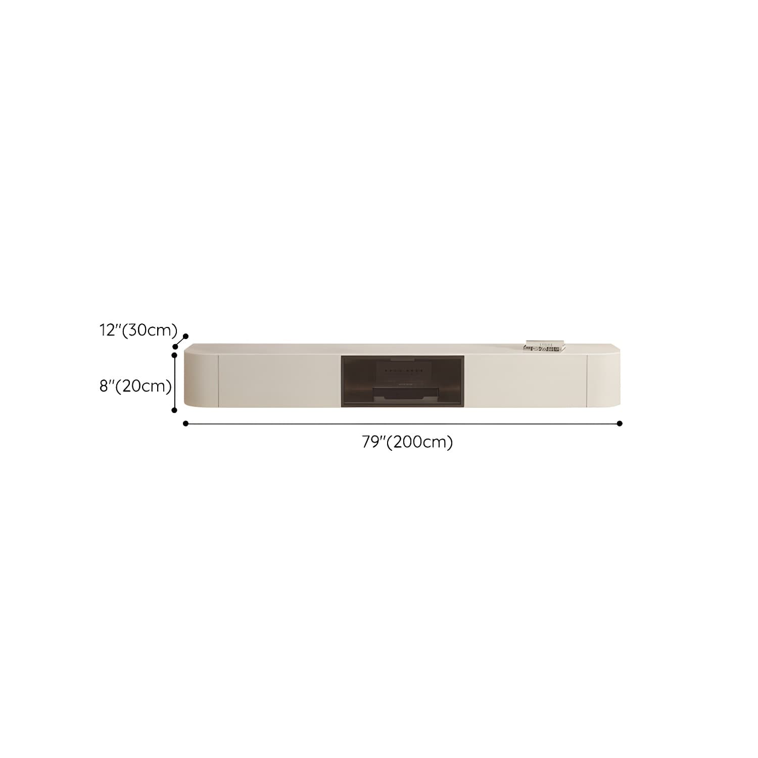 Contemporary Stone TV Stand Console White Floating TV Media Stand for Living Room - image 15
