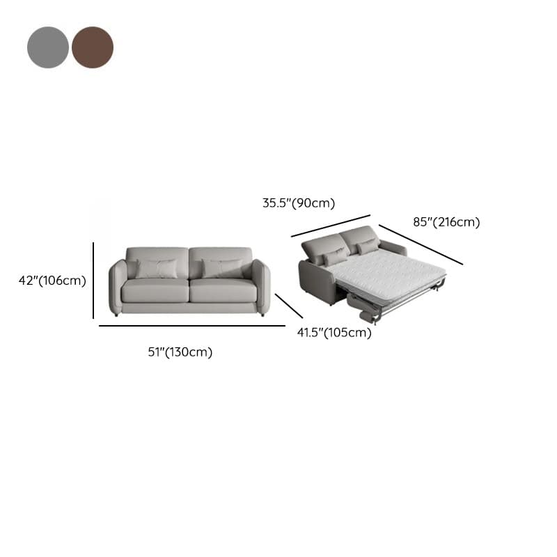 Modish Solid Color Scratch-durable Standard Sofa/Loveseat in Light Gray/Mocha/Off-White for 2-seater - image 14