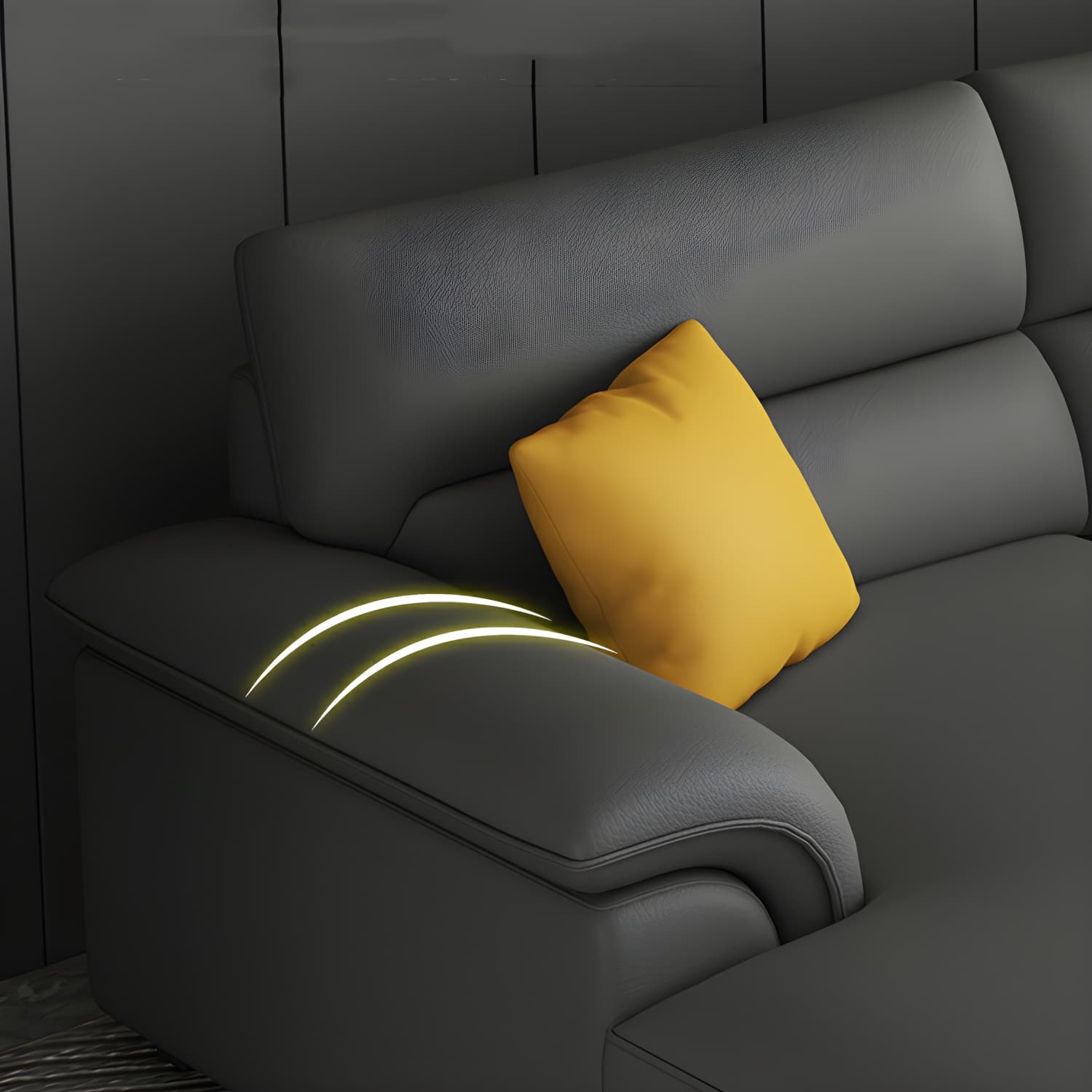 Modern Black Sectional Sofa with Pillow Top Arm and Cushion Back - image 8