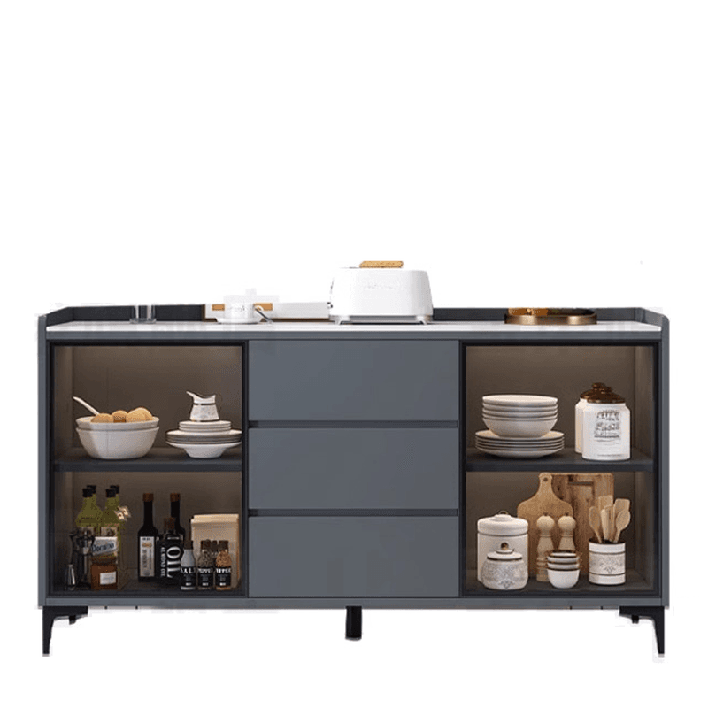 Standard/Narrow/Wide Oven Cabinet with 3 Drawers, Cupboard, Cabinets Storage, Sintered Stone Countertop, Glass-panel Door, and Flexible Shelf - image 16