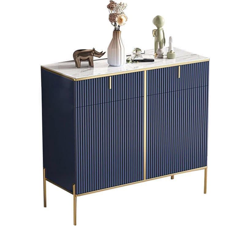 Glam Wood Sideboard Credenza with Cabinets and Drawers Assembly 40cm Width x 90cm Height