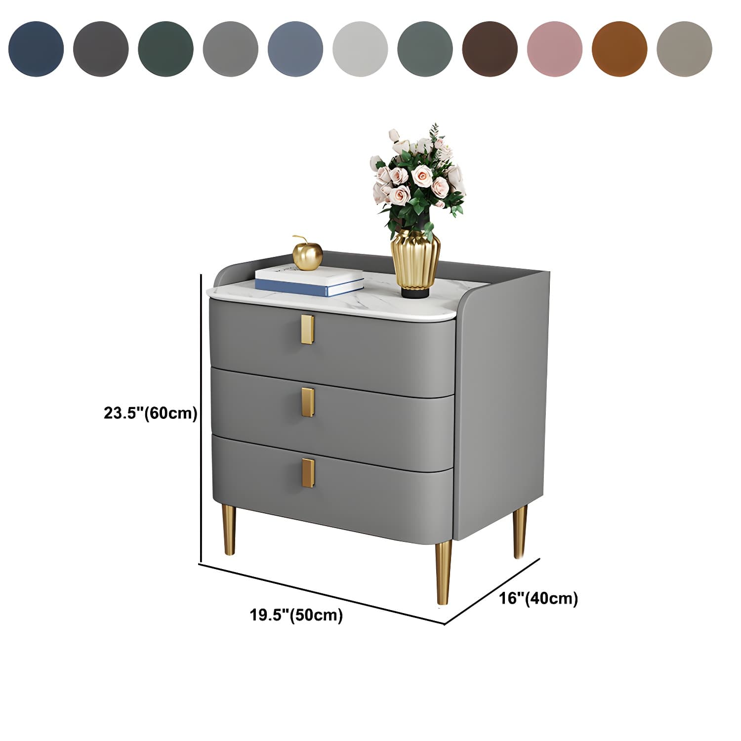 Contemporary Drawer Storage Bed Nightstand Wooden Night Table for Bedroom - image 19