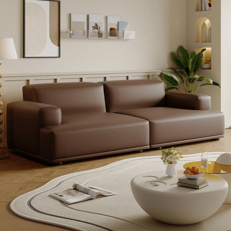 Modish Solid Color Stain Resistant Standard Sofa in Light Gray/Rose/Amber Color, 3-seater/4-seater/5 Person with 2 Pillows - image 3