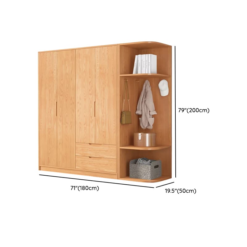 Wood Color Nordic Unfixed Wardrobe Closet - image 42