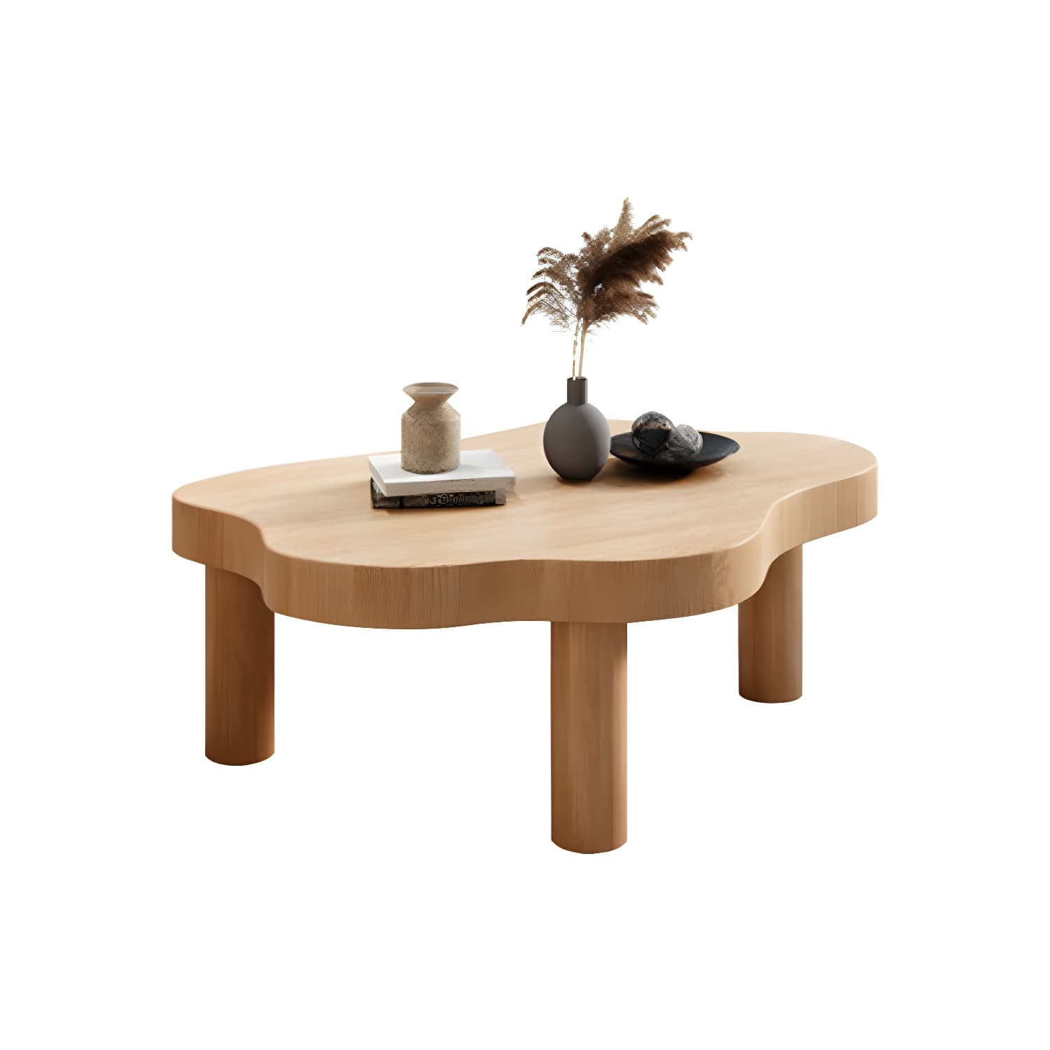Contemporary 3 Legs Coffee Table Wood Cloud Shaped Cocktail Table - image 7