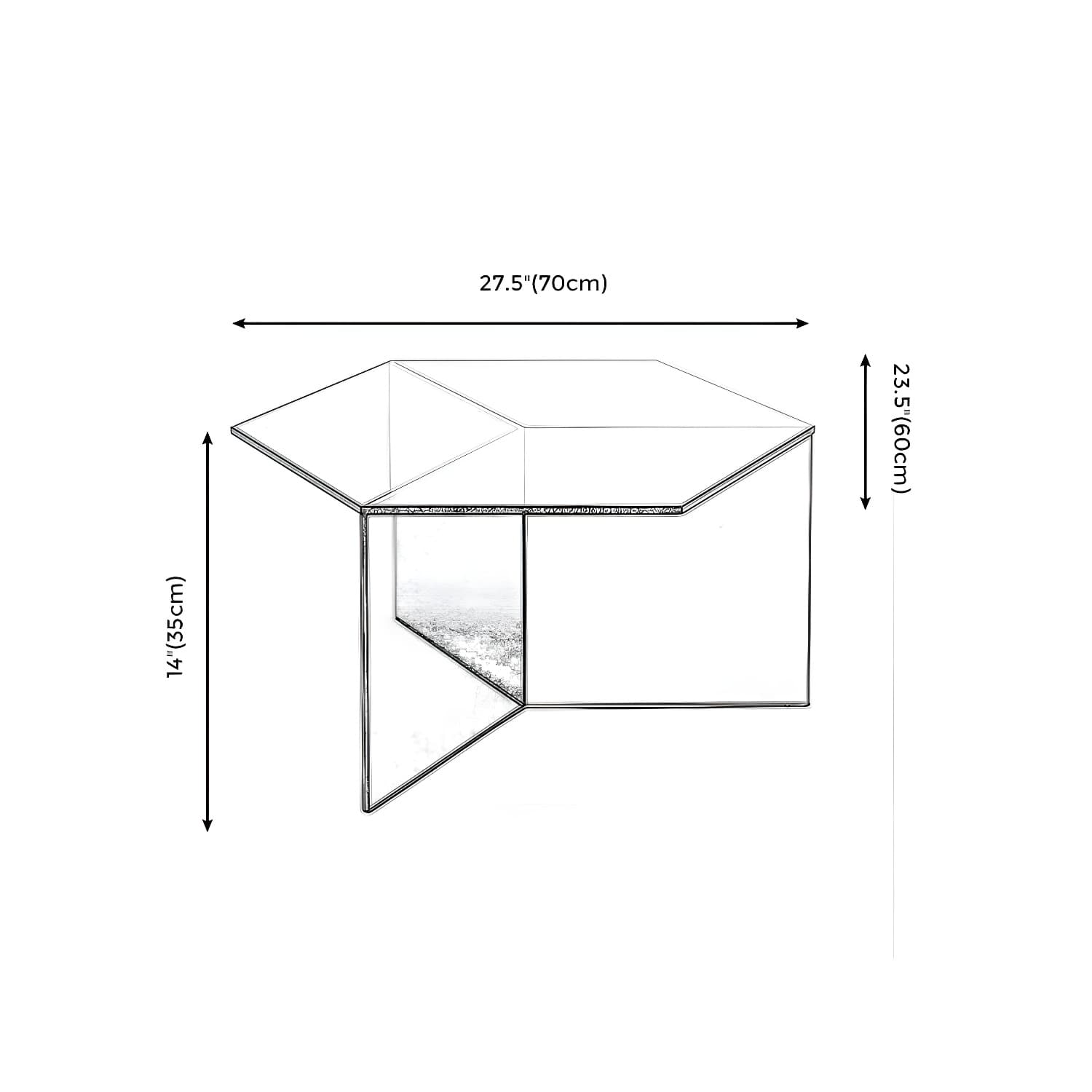 Geometric Clear Acrylic Coffee Table Modern Colored Cocktail Table - image 21
