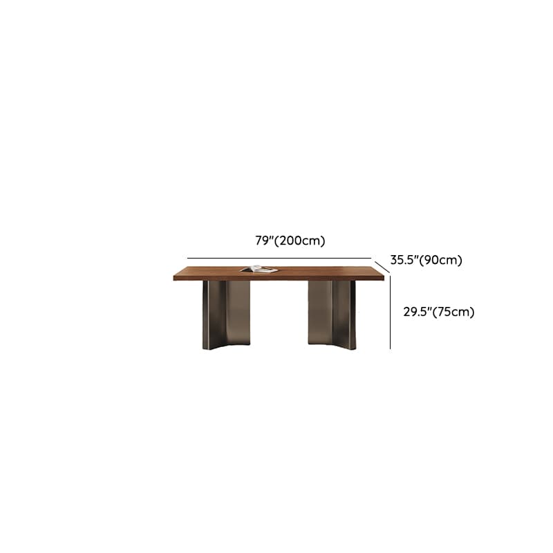 Dining Table Set with Ash Wood Top, Two-sided Pedestal Base, Padded Chair with Back for 6 People/4 People in Auburn - image 14