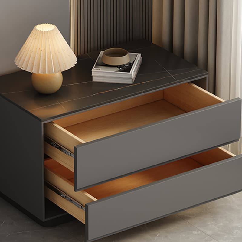 Modern Two-Drawer Wood Nightstand - Small Size - No Distressing - 40cm Width - image 15