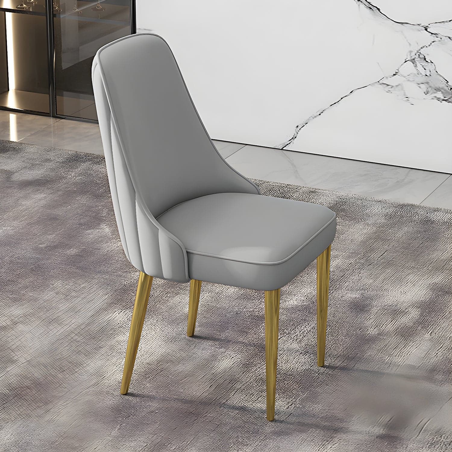 Glam Style Side Chair PU Leather Dining Chair for Living Room - image 9