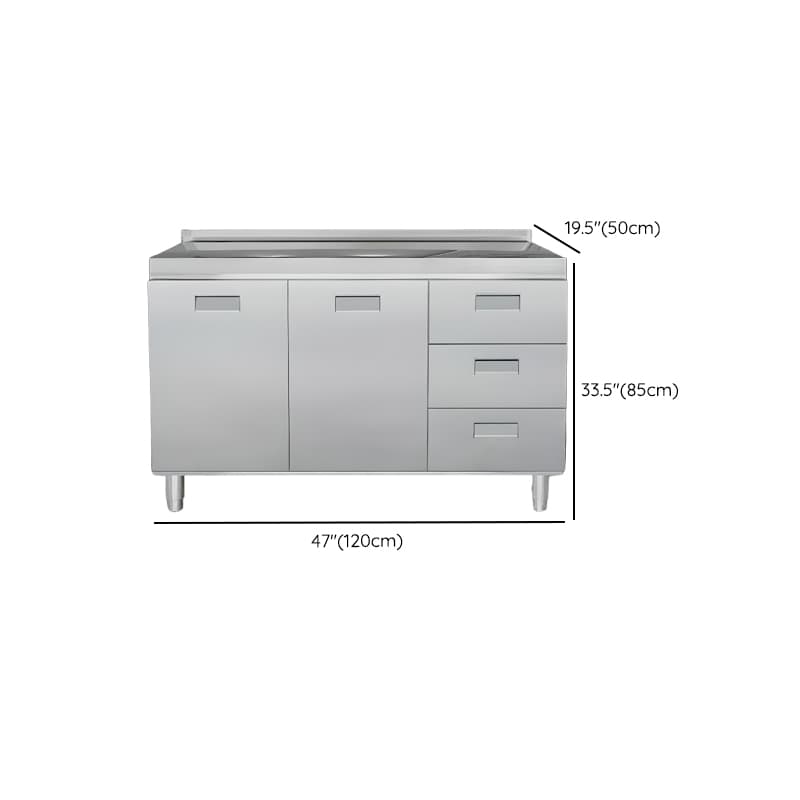 Minimalist Standard/Narrow Metal Buffet Table Kitchen Cupboards with 3 Shelves & 4 Doors/3 Doors/2 Doors - image 10