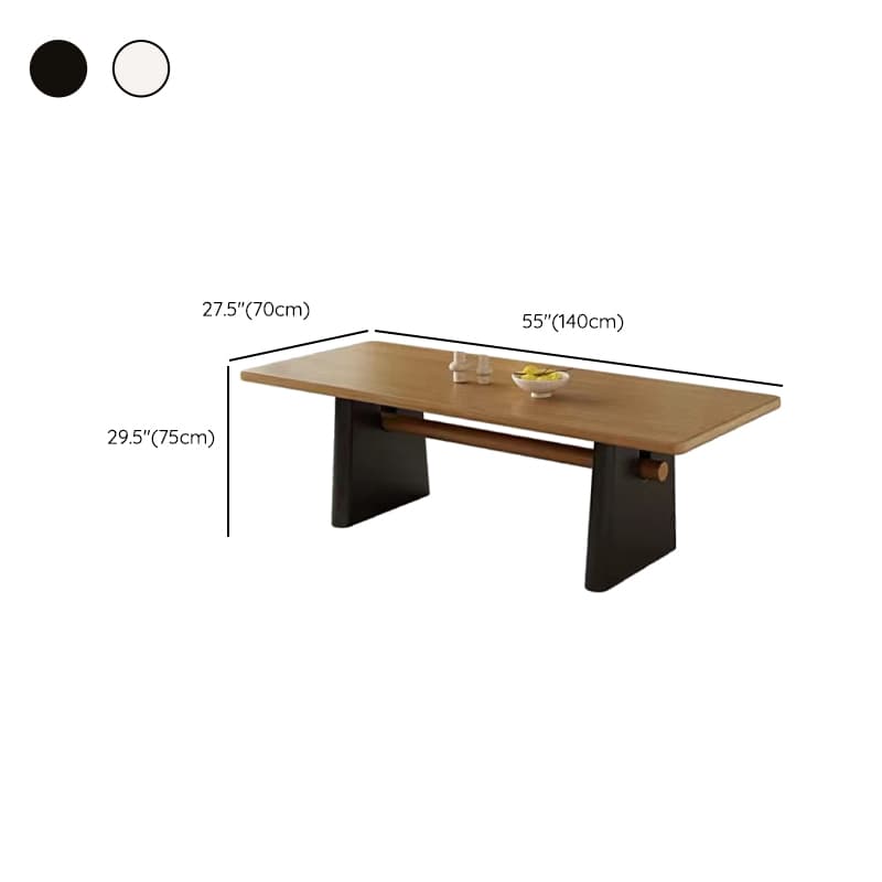 Modern Simple Style Rectangular Dining Table with Timber Top, Standard Height, Fixed Table, Seats 4/6/8, Auburn Color - image 12