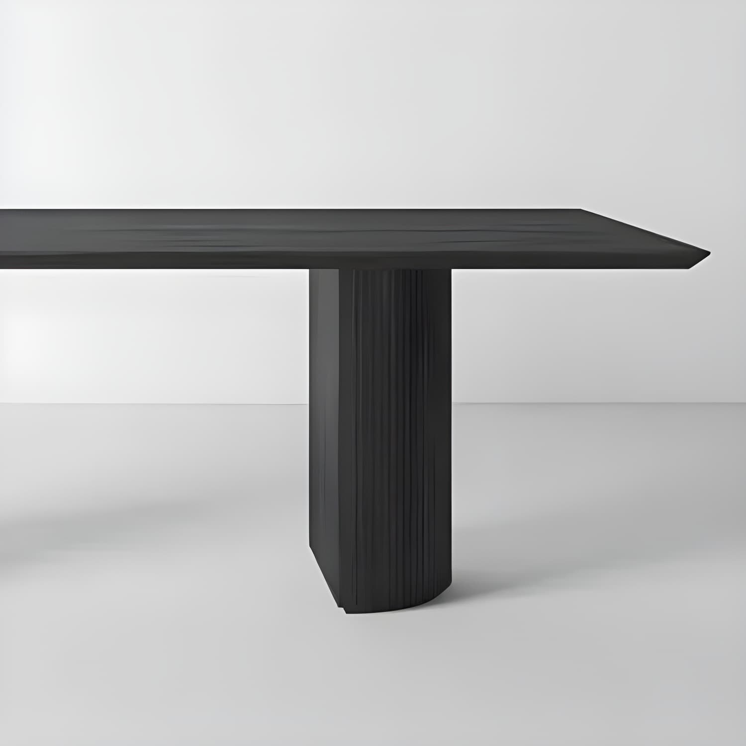 Modern Pine Wood Table for Restaurant Black Dining Table with Double Pedestal - image 7