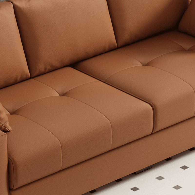 Modern Solid Color Scratch-defiant Standard Sofa in Pu with Dark Grey/Ivory/Coffee Upholstery, 4-seater/3-seater, and 2 Pillows - image 10