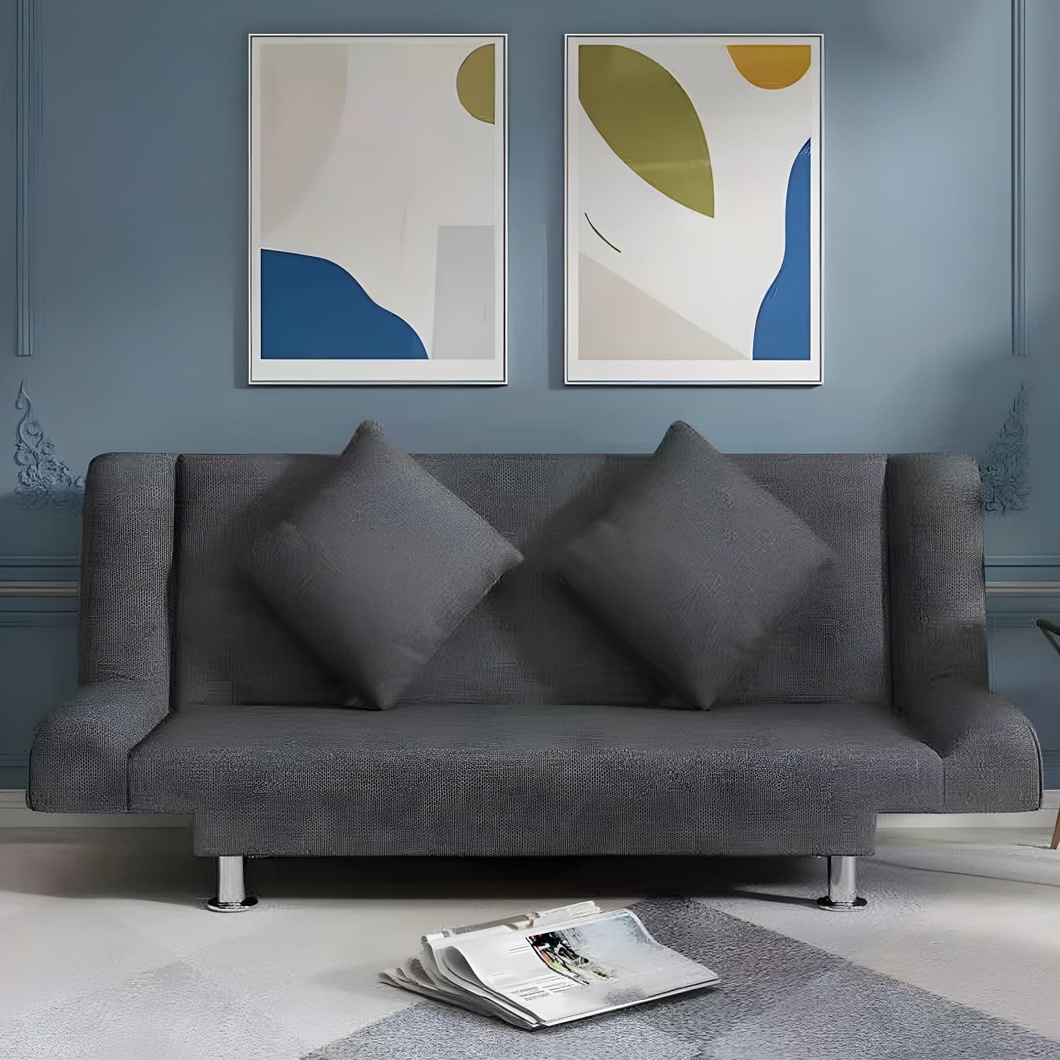 Modern Linen Sofa 23"W Tight Back Armless Couch for Living Room - image 12