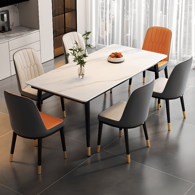 Art Deco Rectangle Scratch-repellent Fixed Table/Dining Table with Ink legs and Sintered Stone top Seats 4/Seats 8/for 6 - image 17