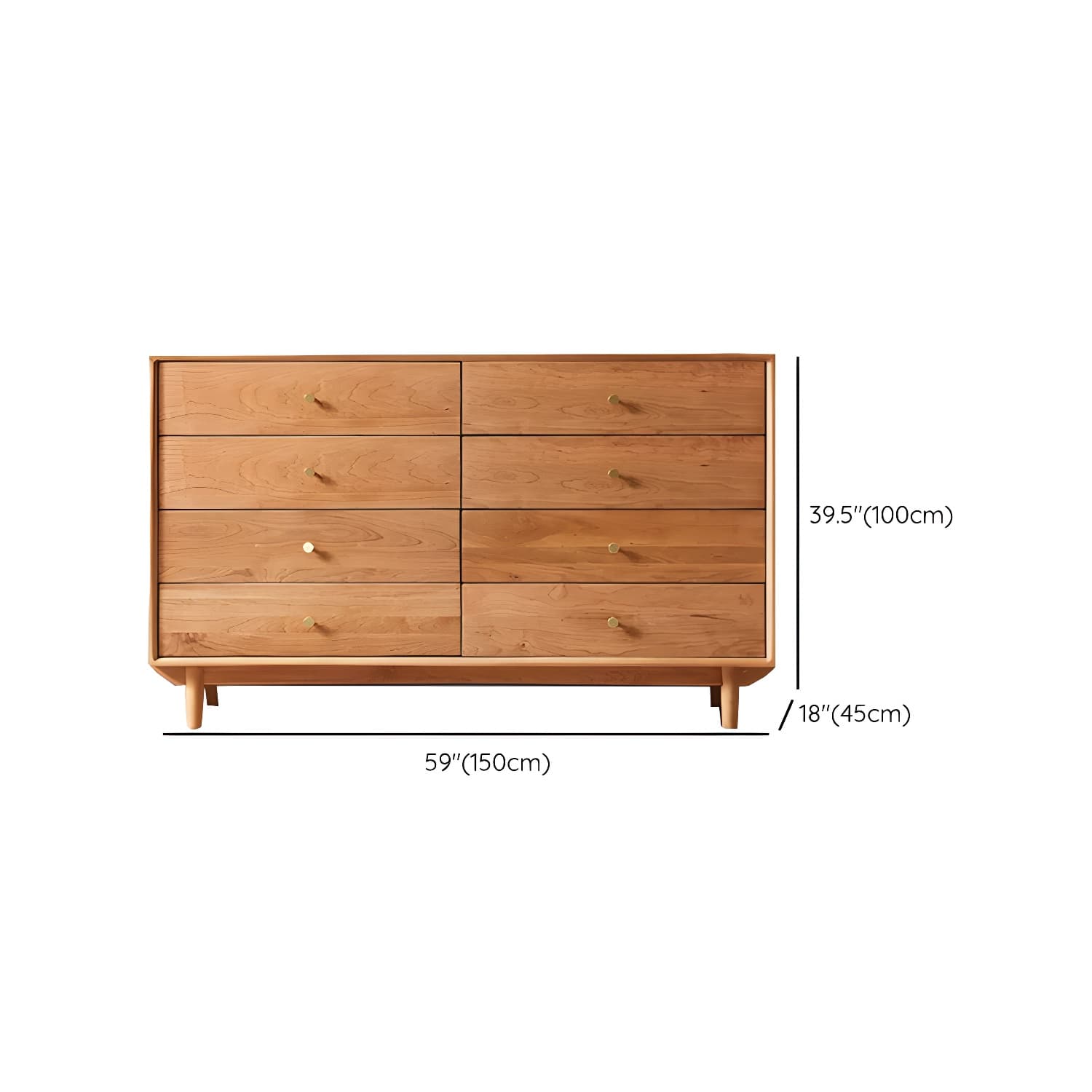 Modern Brown Wood Dresser with Drawers and Gold Metal Handles - image 13