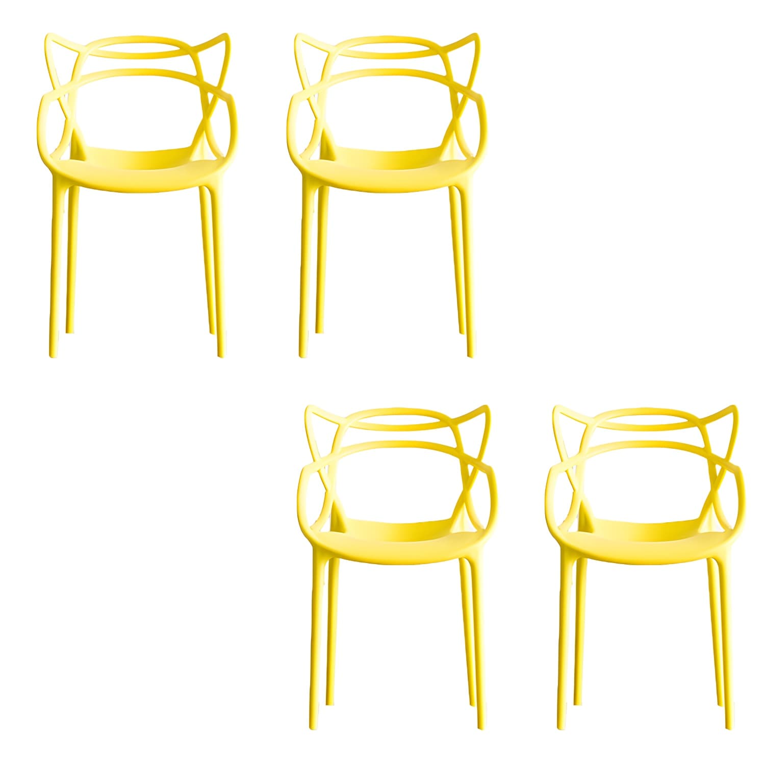 Open Back Dining Arm Chair Modern Indoor-Outdoor Plastic Chair - image 8