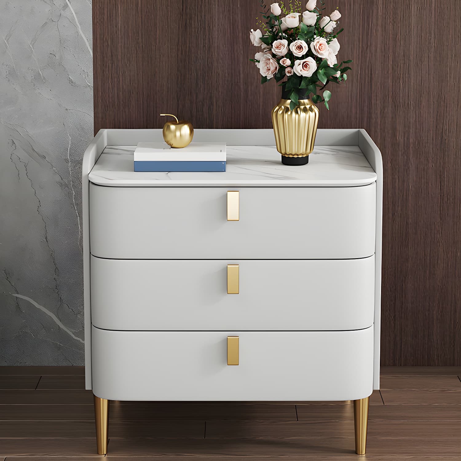 Contemporary Drawer Storage Bed Nightstand Wooden Night Table for Bedroom - image 18