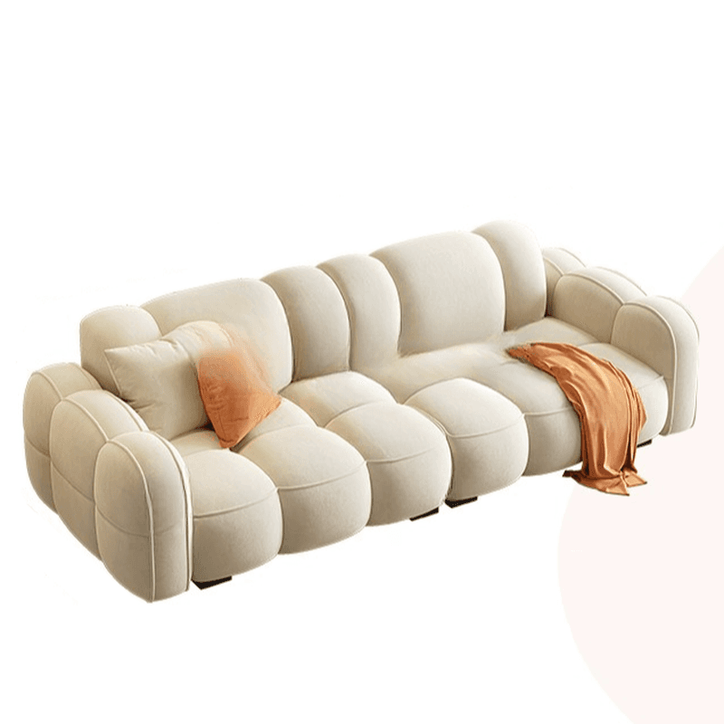 Contemporary Modern Solid Color Water Resistant Standard Sofa in White/Olive Green/Sepia, 4-seater/for 3 with 2 Pillows - image 13