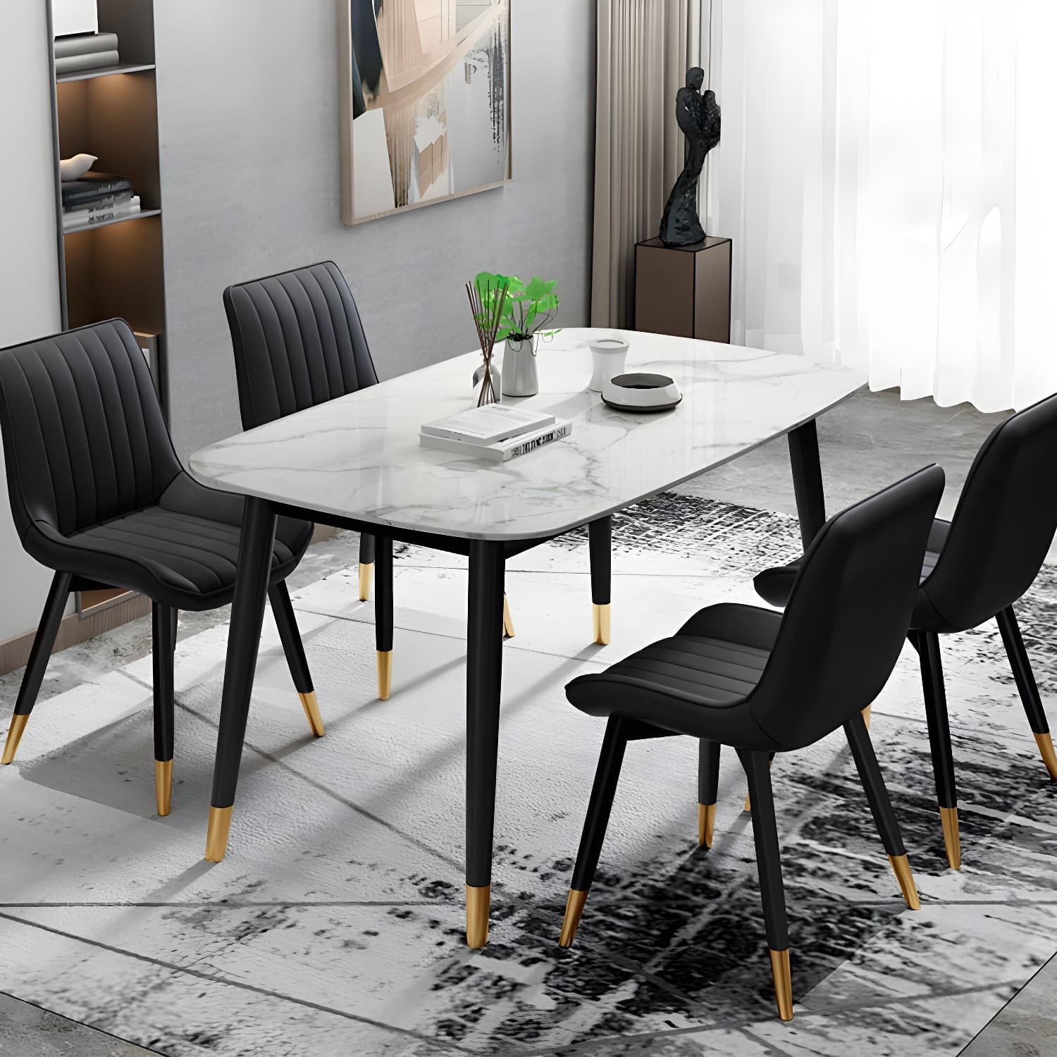 Glam Faux Leather Dining Chair Parsons Chair in Matte Finish for Home - image 15