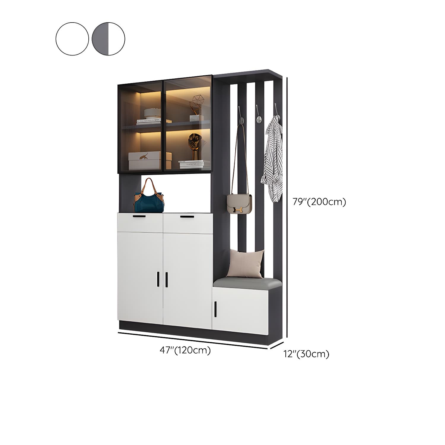 Contemporary Style Wooden 3-door Accent Cabinet with Drawer and Shelf - image 18