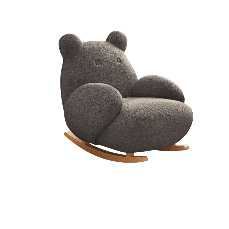 Contemporary Upholstered Rocking Chair with Cushioned Round Arm, Ottoman Included/Not Included