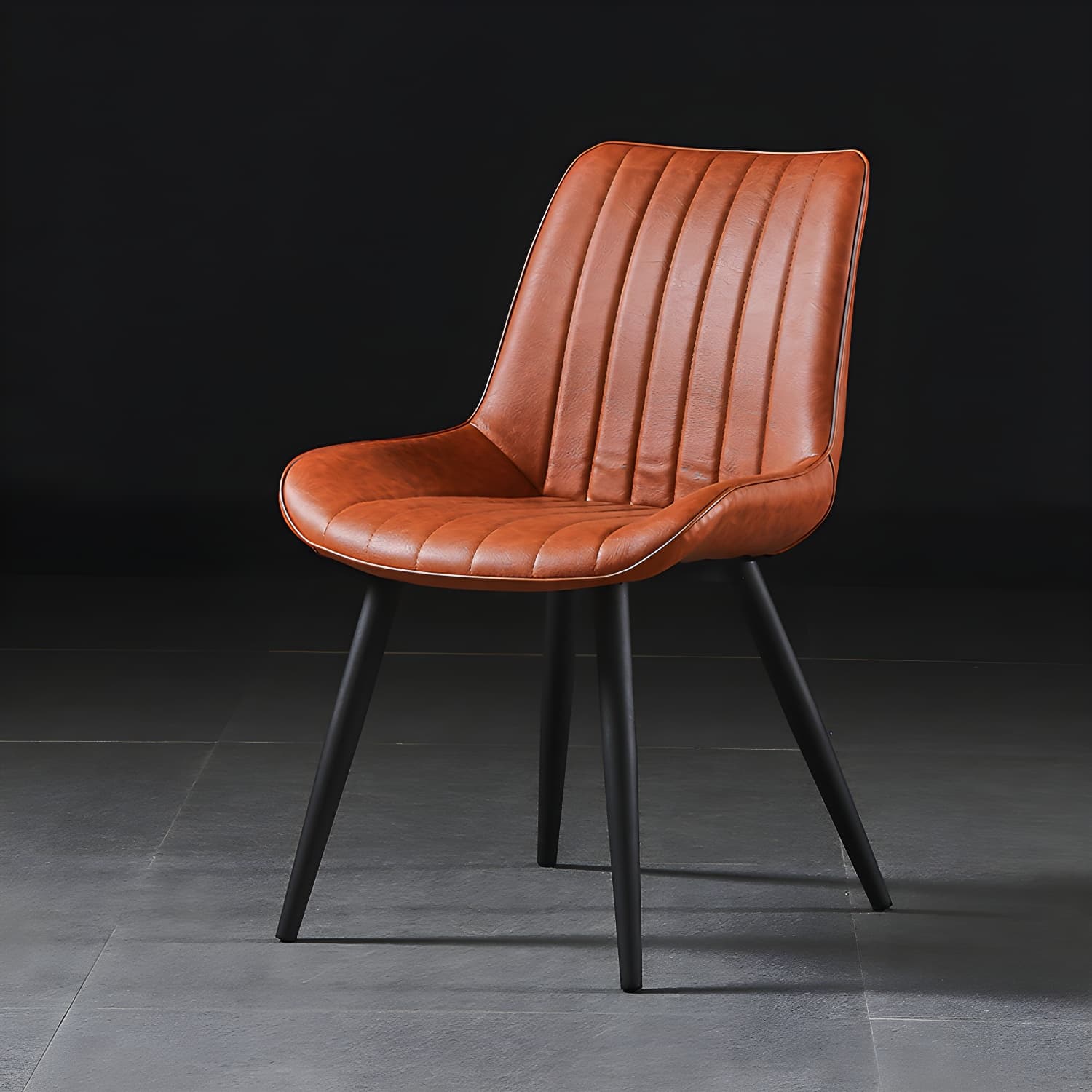 Modern Design Faux Leather Side Chair with 4 Metal Black Finish Legs Solid Back Armless Chair - image 7