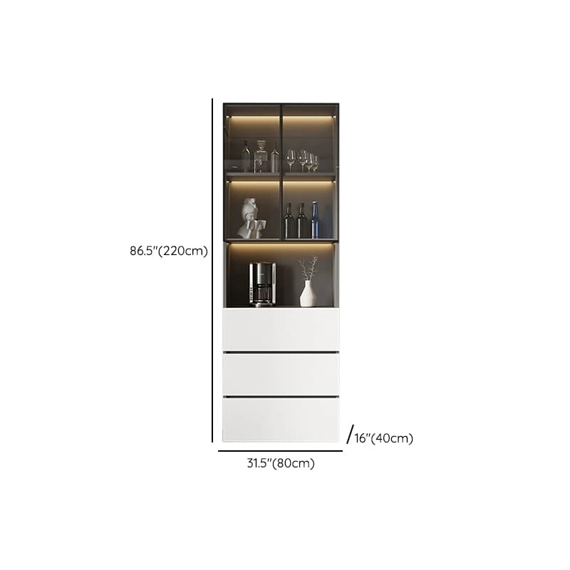 White Modern Buffet Cabinet with Cabinets and Shelves, Full Assembly Needed - image 13
